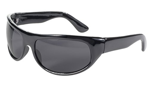 Pacific Coast Wrap Face Hugging Riding Glasses (Black Frame/Smoke Lens)