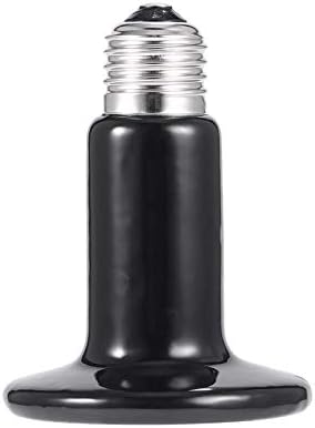 Infrared Ceramic Heat Emitter Lamp Bulb Pet Appliance Heat Lamp for Reptile Chicken Incubator 220-230V Ceramic + Alloy Black