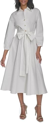 HALSTON H Women's Cap Sleeve Cotton Shirt Dress, Breeze at Amazon Women's  Clothing store