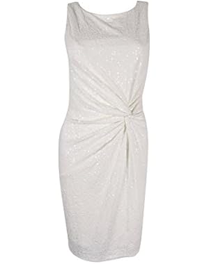 Sequin Sleeveless Sheath Cocktail Day Dress