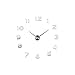 YESURPRISE 3D Frameless Wall Clock Modern Mute Large Mirror Surface DIY Room Home Office Decorations - Silver