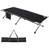 PORTAL Folding Camping Cot, Compact Collapsible Heavy Duty Adult Sleeping Cot Bed with Storage Bag, Great for Travel Tent, Heavy Duty Design Support 300lbs for Indoor & Outdoor Use