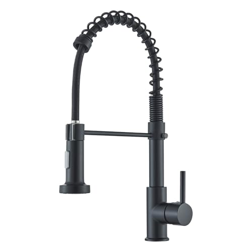 Zamery Schwarz Wasserhahn Küchenarmatur Hochdruck Mit Herunterziehen Brause Mischbatterie Küche Mit 2 Strahlarten Küchenarmaturen 360° Schwenkfunktion Zusätzliche Mischdürse