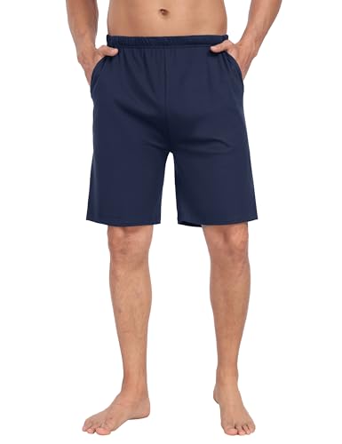 JINSHI Men's Cotton Modal Soft Short Pajama Pants Sleepwear Home Casual Elastic Waist with Pockets