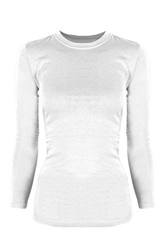 G2 Chic Women's Long Sleeve Crewneck Layer T-shirt for Medical Scrubs(TOP-MED,WHT-S)