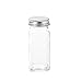 4oz, BEST VALUE 14 Glass Spice Jars includes pre-printed 113 CLEAR PVC labels & round 126 CHALKBOARD labels. 14 Square Empty Jars, Airtight Cap, kitchen Funnel Pour/Sift Shakers