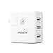 PISEN 3-Port USB Travel Wall Charger 15.5W USB Plug Power Adapter with Smart Technology and Foldable Plug, for Apple iPhone, iPad, Samsung Galaxy, LG, HTC, Huawei, Moto, Kindle and More