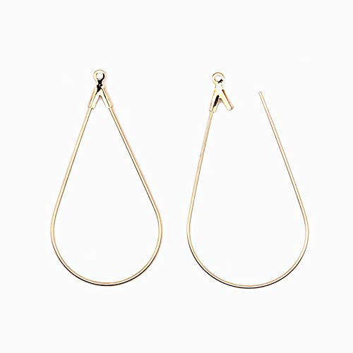 Fciqven 40Pcs Teardrop and Triangle Beading Hoop Earring Finding Jewelry Finding for Earring Jewelry Making - Thumbnail 5