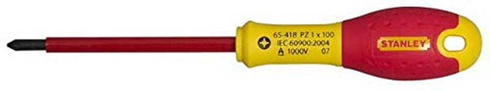 Stanley Fat Max Screwdriver Insulated Pz Pz1 X100Mm-Red And Yellow