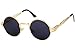 GAMT Retro Metal Hipster Steampunk Round Style Coating Mirrored Sunglasses