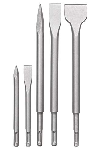 kwb SDS-Plus Meissel-Set fuer Bohrhammer - 5-teiliger Satz fuer Abbruch- und Renovierungsarbeiten - Robuster CR-Stahl - Praktischer Kunststoff-Koffer