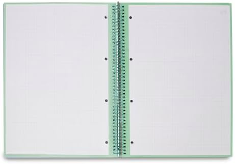 - A4 Green Notebook - 240 páginas de grelha microperfurada - capa dura extra - moldura em espiral - inclui autocolantes