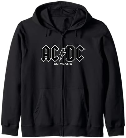Bioworld ACDC American Flag Men's Black Zippered Hoodie-S at