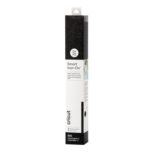 Cricut Smart Iron-On Heat-Transfer Vinyl | 1 sheet | 33cm x 0.9m | Glitter Black
