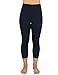 Delfin Spa Women's Mineral Infused High Waist Exercise Capris, Black, Large