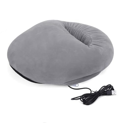 USB Heated Foot Warmer Furry Heating Slippers Shoes for Cold Feet Winter Plush Faux Fur Foot Heater Warming Cushion Pouch Portable Electric Foot Warmer for Men Women Elderly