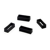 Ritche 4Pc Size 26mm Black Rubber Replacement Watch Band Strap Loops