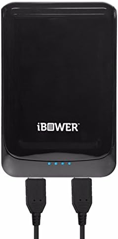 iBower IBO-BB12000 High Capacity Dual USB Portable Charger 12000mAh - External Battery Power Bank for iPhone Samsung HTC LG Smartphones Tablets - Universal USB Connectivity