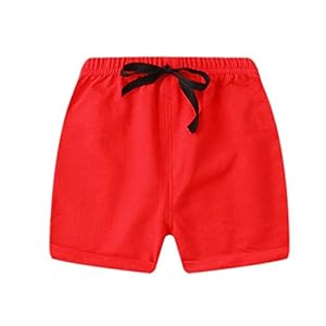 Allwiner Kindershorts jongens meisjes katoenen normale lak elastische taille sport korte broek rood 110 cm, zomer…