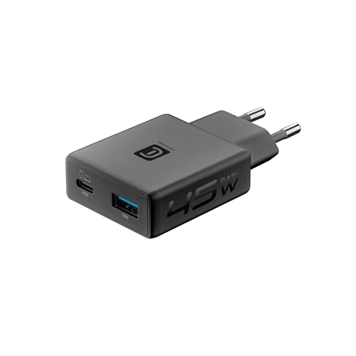 Netzladegerät Power Lite 45 W mit USB-C 45 W und USB-A 18 W, GaN+ Technologie, kompaktes Design, gleichzeitiges Laden von Zwei Geräten, schwarz