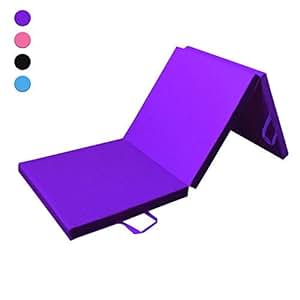 Signature Fitness 2ft X 6ft X 2in Folding Gymnastics Mat, 3-Panel Exercise Mat For Yoga, Tumbling, Stretching, Home Gym, PVC Leather EPE Foam Multiple Colors - View #7