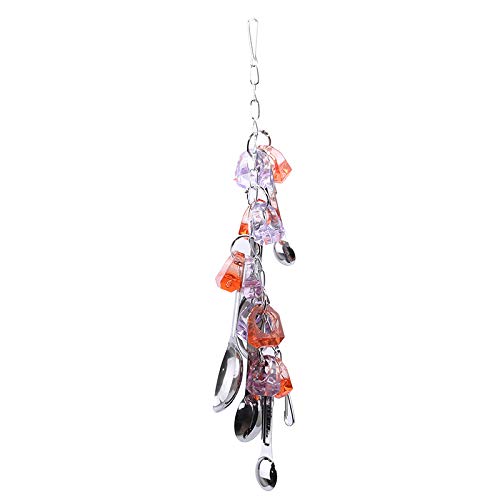 Bird Toys - 1pc Parrot Toys Pet Bird Bites Climb Chew Toy Metal Spoon Set Hanging Cockatiel Parakeet Chewing - Mimic Tent African Toys Noisemakers Bundles Prime Grey Ladder Shoes Chew Chain Extr