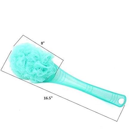 SUTARA-HOMENEEDS Long Handle Bath Back Body Brush Shower Nylon Mesh Scrubber Loofah Sponge Large Head for Men/Women (Color May Vary)