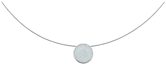 petra kupfer Schwebender Stein an hauchdünnem Stahlseil, 9mm Swarovski ® Chatonstein, silberfarbig