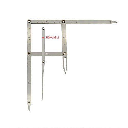 T&B Golden Ratio Eyebrow Ruler Caliper with Flexible Arms Removable Ruler Arm Microblading Permanent Makeup Reusable Eyebrow Measure Symmetrical Tool. Stainless Steel Tattoo Eyebrows Ruler