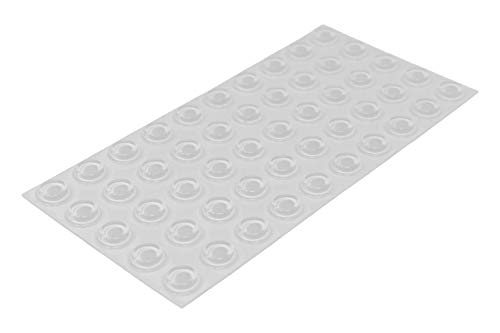 Cylindrical Flat Top Self-Adhesive Protective Non-Skid Rubber Feet .500" inches (12.7 mm) x .140" inches (3.5 mm) - 50 Pack - BS01 Clear
