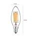 Bogao E12 6W Dimmable LED Filament Candle Light Bulb, 2700K 600LM, E12 Candelabra Base Lamp, C35 Torpedo Shape Bullet Top, Clear Glass Cover, 60W Incandescent Replacement, Warm White (Pack of 6 )