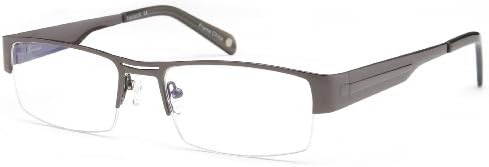 Mens Bridged Half Rimmed Prescription Rxable Optical Glasses in Gunmetal