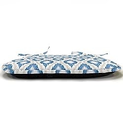 Ambesonne Ikat Chair Seating Cushion, Oval and