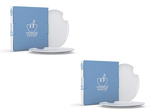 Fiftyeight Dinner Plate with Bite – Set of 4 (20 cm) – White