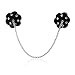 Flyrose Rave Pasties Reusable Silicone Leather Adhesive Nipple Cover Pasties Bra With Metal Chain