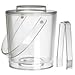 Felli Crystal Clear Acrylic Ice Bucket with Handle, Lid and Plastic Tong, 102 oz.