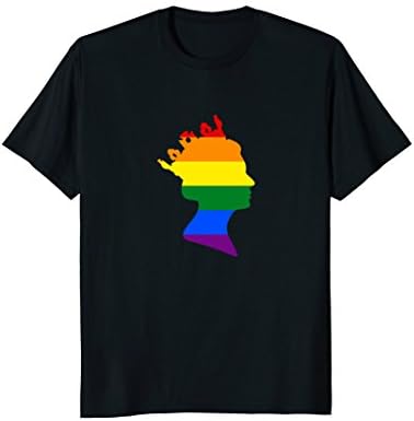 Gay Pride Flag Gifts for Men & Women Rainbow LGBTGay Pride Shirt Queen Elizabeth UK British Rainbow Flag T-Shirt