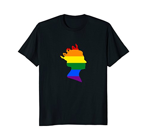 Gay Pride Flag Gifts for Men & Women Rainbow LGBTGay Pride Shirt Queen Elizabeth UK British Rainbow Flag T-Shirt