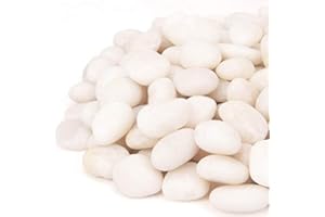 CFKJ 18 Pounds Decorative Pebbles White Stones River Rock Aquarium Gravel,White Natural Polished Decorative Gravel,White Pebbles,Garden Ornamental Pebbles,Decorative Stones,Polished Decor Rocks (18.6)