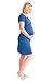 Kindred Bravely The Angelina Ultra Soft Maternity & Nursing Nightgown Dress (True Blue, Large)