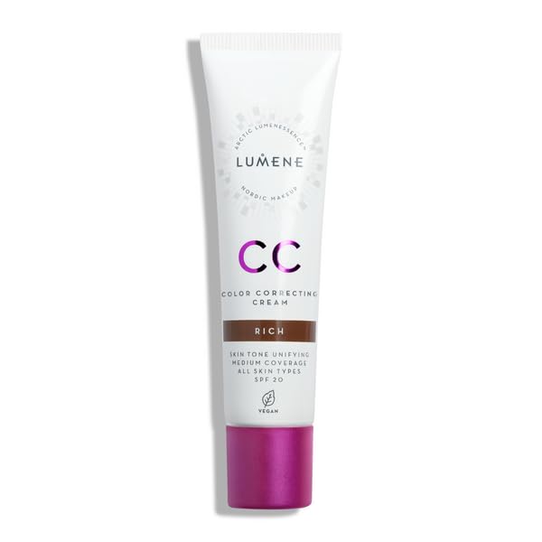 LUMENE CC Cream Color Correcting Cream Foundation | SPF 20 | Medium Coverage | Lightweight and Antioxidant-Rich | Hydrates While Reducing Redness | All Skin Types | Vegan |30 ml | Rich — image 1