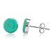 Women's 925 Sterling Silver Blue Turquoise Gemstone Stud Earrings, 8.9mm