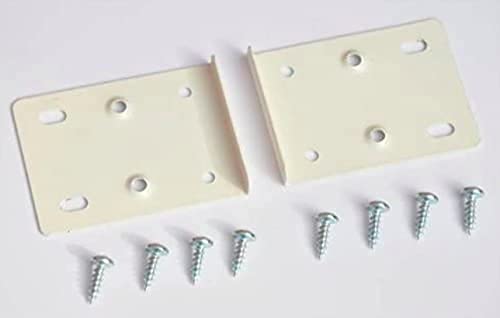 BSM Marketing Kitchen Cupboard Door Hinge Repair KIT Includes Plates and Fixing Screws Brown, Cream, ZINC and White (10, Cream)