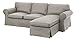 Sofa Cover Only! Dense Cotton Ektorp Loveseat (2 Seater) Chaise Lounge Cover Replacement is Custom Made IKEA Ektorp Sectional 3 Seat (Three) Sofa Slipcover. Cover Only! (Light Gray Cotton)