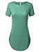 URBANCLEO Womens Side Slit Casual Beach Mini T Shirt Dress Jersey SEAFOAM SMALL