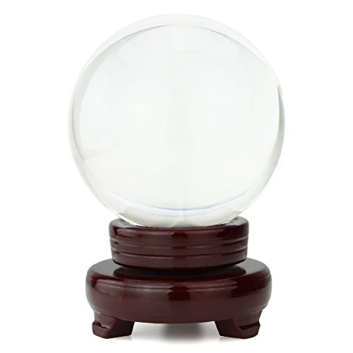 HBF Clear Magic Crystal Ball Made of Glass 8 cm Healing Ball Crystal