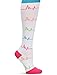 EKG Compression Socks by Nurse Mates - White,Size 9-11