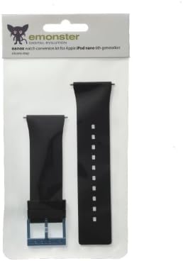 nanox - Apple iPod nano silicone strap (Black strap / Blue buckle)