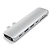 Satechi Aluminum Type-C Pro Hub Adapter - Thunderbolt 3 (40Gbs), 4k HDMI, Pass-Through Charging, SD/Micro Card Reader, 2 USB 3.0 Ports for 2016/2017 MacBook Pro 13-Inch and 15-Inch (Silver)
