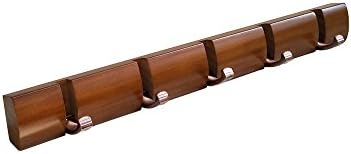Mclife Wooden Material 18.9-Inch Invisible 5-Hook Hanger Coat Hook (Black walnut)